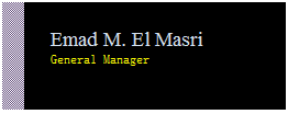 Text Box: Emad M. El Masri
General Manager


